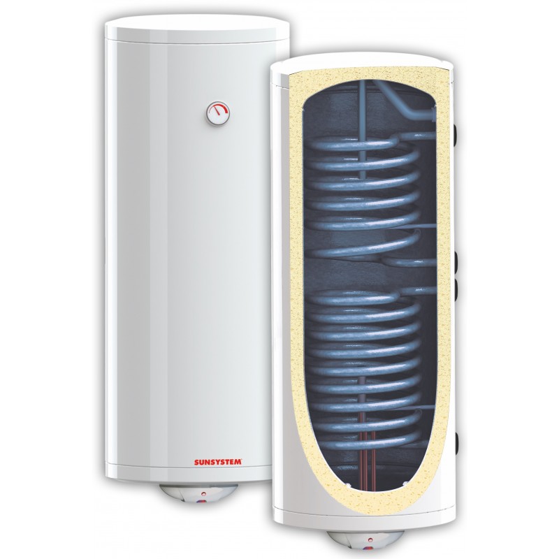 Бойлер Sunsystem 200 л, 3 kW, две серпентини, емайлиран, вертикален Бойлер Sunsystem 200 л, 3 kW, две серпентини, емайлиран, вертикален